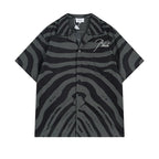 Rhude T-shirt Zebra Letter Embroidery Casual Short Sleeve Shirt, Shorts