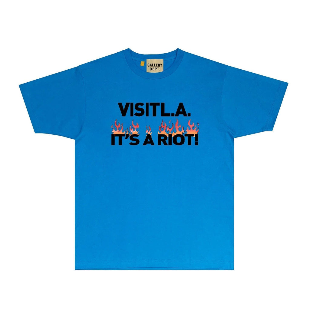 Gallery Dept T Shirt Retro Printed Loose Short-Sleeved Shirt